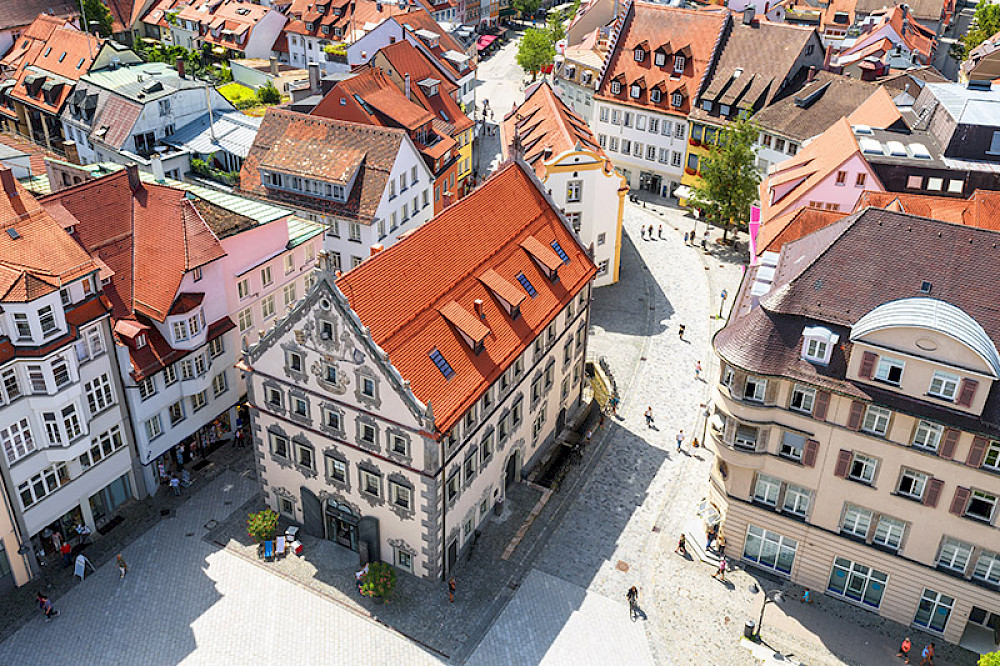 Bild zeigt die Altstadt von Ravensburg.